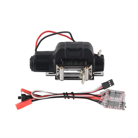 Top Notch 1/10 Scale RC Crawler Winch Set With Control System, Fairlead And Hook For HSP And Axial Off Road Crawling Cars Ready To Roll with wiring and motor.