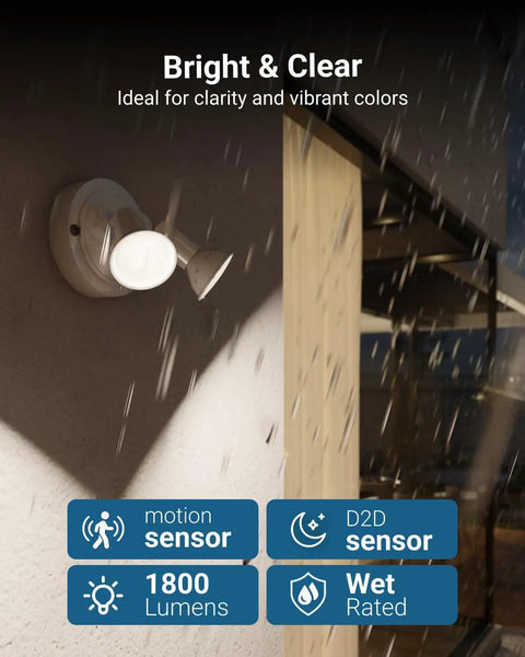Installed PAR38 LED Dusk To Dawn Outdoor Flood Light Bulb 150W Equivalent 5000K Daylight Motion Activated E26 Base
