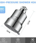 High Pressure Shower Head With 3 Modes And 15 Stage Hard Water Filter Cartridge For Chlorine Removal And Harmful Substances
