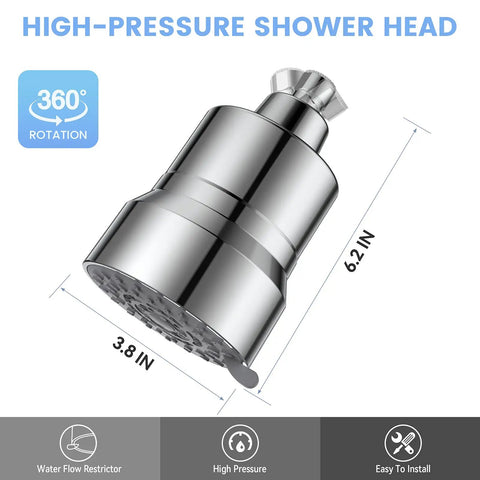 High Pressure Shower Head With 3 Modes And 15 Stage Hard Water Filter Cartridge For Chlorine Removal And Harmful Substances