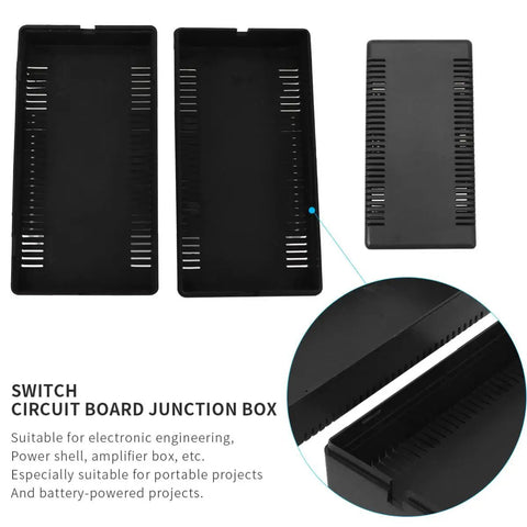 Hot New Deal! 2 Pack Black Plastic Junction Boxes for Your Electrical Builds, sturdy waterproof enclosure design.