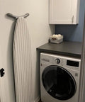Heavy Duty Wall Mount Ironing Board Hanger And Organizer For Laundry Rooms White Durable Steel Anti Rust Finish Easy Install Storage Rack For Most T Type Boards