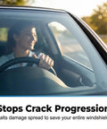Driver's view through windshield using 2026 Upgrade Windshield Crack Repair Kit for Chips and Cracks, Clear Auto Glass Repair Fluid