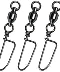 20 Pack Ball Bearing Swivels With Snaps For Fishing Tackle Premium Heavy Duty Saltwater Freshwater Gear Coastlock Barrel Swivels Leader Connectors Downrigger Planer Release Clips 49Lb black nickel swivels