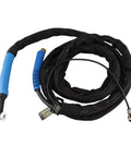 Pro Grade TIG Welding Torch With 4 Meter Cable Length Flexible Torsion Gun detailing blue handle and connectors