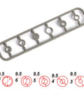 Adapter rings for 2 Vane Direct Drive Nylon RC Propeller Set in Gray, various sizes from 9.5 to 3mm