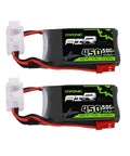 2S LiPo Battery 450mAh 7.4V 50C with JST connector for RC plane, helicopter, quadcopter, FPV racing drone soft case pack
