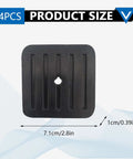 Four Pack Mini Split Anti Vibration Pads For Air Conditioners Shock Pads And Wall Mount Bracket Rubber Isolator Pads For Ductless Mini Split Condenser Outdoor HVAC Heat Pump System Black showing product size dimensions 7.1cm x 1cm