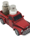 Red Pickup Truck Salt And Pepper Shaker Set For Farmhouse Kitchen Decor Rustic Resin Figurines And Decorative Spice Rack Gift