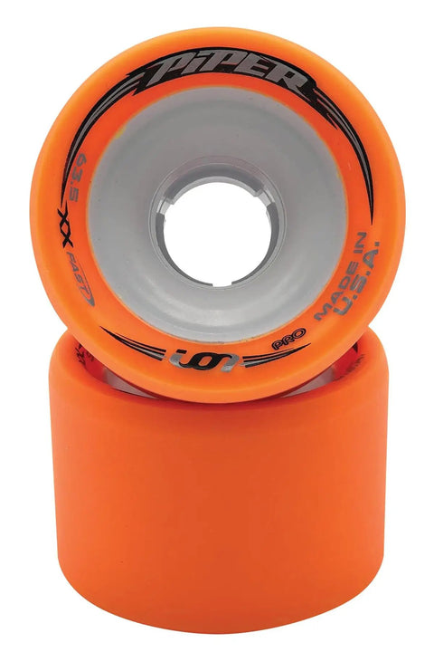 Ion Pro Quad Roller Skate Wheels 63.5mm Speed Set Orange XX-Firm Roll with Hybrid Nylon Core, Indoor Racing Gear