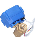 Top Tier Heavy Duty DC12V Brass Electric Ball Valve Shutoff with blue actuator and brass body for quick fluid control.