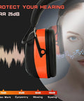 AM FM Radio Headphones With Digital Display 25dB NRR Safety Earmuffs For Mowing Snow Blowing Construction And Workshops Ideal