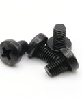 Rear License Plate Screws For Tesla Model 3 M3 Stainless Steel Black Oxide 8mm Long M5 Pack Of 4 on white background