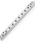 Industrial Grade 10 Way 12 Port Aluminum Pneumatic Shunt Block For Air Distribution Manifold System, side view