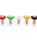Pressure Washer Nozzle Tips Kit 1/4 Inch Quick Connect 5 Pack With Multiple Angles for 2.5 GPM Cleaning, color-coded tips