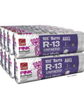 Top Grade R 13 Unfaced Fiberglass Batt Insulation Cuts Easy For 2x4 Wall Cavities 10 Bag Bundle Covers 1203 Square Feet.