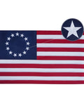 All American Betsy Ross Flag 3x5 Ft Outdoor Embroidered 13 Star Flag Double Sided Colonial Banner with detailed star inset