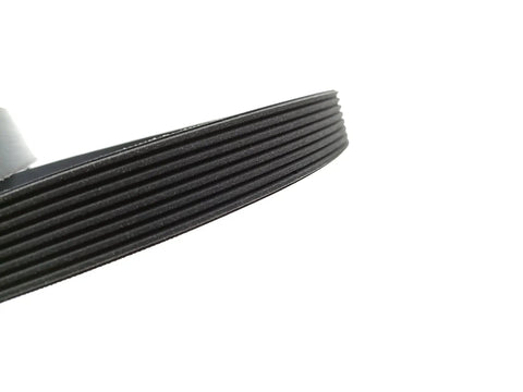 New Washer Drive Belt Replacement Fits Select Washers CHW9900V MHWZ400T MHWZ600T Replaces Part Numbers AP5324685 W10248068 W10116215 2118282 AH3503118 EA3503118 PS3503118 Heavy Duty Black Belt black ribbed washer drive belt close-up