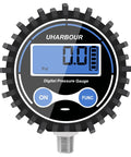 Front view of Digital Air Pressure Gauge 5 To 200 PSI With 2-1/2 Inch Dial 1/8 NPT Fittings Auto Shut Off High Accuracy And Protective Case