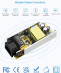 Beefy 5V 10A DC Power Supply For LED Strip Lights 50W 100 240V AC To DC Converter open casing interior components