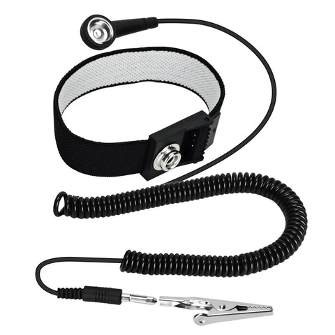 ESD Safe Anti Static Wrist Strap With Adjustable Fit And Alligator Clip, Grounding Bracelet With Extra Long Cord For PC Building