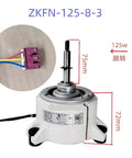 Heavy Duty Air Conditioning Fan Motor ZKFN 125 8 3 showing dimensions and connection details for home and industrial use.