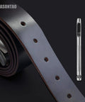 6 Piece Hollow Leather Hole Punch Set for Belts And Watch Bands, showing a leather belt with punched holes and a metal punch tool