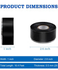 Self Fusing Silicone Tape 1 inch wide 16.4 feet long 0.5mm thick waterproof repair tape product dimensions view