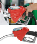 Digital Gasoline Nozzle Flow Meter For Precise Fuel Transfer At Gas Stations And Factories Accurate Measurement With Four Units Liters Gallons Pints Quarts Easy Gun Style Oil Pump Gauge For Quick Readouts, red nozzle