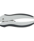 EZ Squeeze One Hole Paper Punch For 10 Sheets With No Jam Tech, ultra lightweight tool with ergonomic grip and handle lock in gray blue