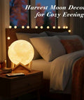 7 Inch Moon Lamp With 16 Color Options And 148 Modes Remote Or Touch Control Rechargeable Led Night Light on bedside table