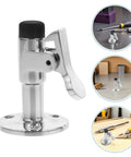 Premium Stainless Steel Marine Door Catch For Yacht Cabin Silver Latches With Anti Collision Protection To Stop Slamming And Protect Surfaces From Damage, showing detailed latch design.
