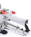 Close-up of Slick Heavy Duty Pneumatic Strapping Machine For Effortless Belt Sealing and Rapid Automatic Cable Tying handle and controls.