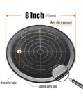 Close-up of an 8-inch suction cup with labeled features for Heavy Duty Vacuum Lifter Set Of 2 8 Inch Suction Cups With Metal Handle.