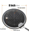 Heavy Duty 8 Inch Glass Suction Cup With Metal Handle. Ultra Strong Vacuum Lifter For Granite, Tiles, And Windows top view with measurements.