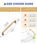 Size guide for 10 Pack Champagne Bronze 5 Inch Kitchen Cabinet Handles Made From Solid Zinc Alloy Durable Cabinet Pulls