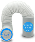 Portable Air Conditioner Exhaust Hose With 5.9 Inch Diameter And 90 Inch Length, Anti Clockwise Thread, Plug And Play Easy Install