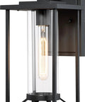 Farmhouse Outdoor Wall Light Trescott Exterior Lantern 1 Light Black Aluminum With Clear Glass Wet Location Rated 14.25 Inches High