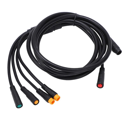 1 To 5 Pin Bike Electric Cable Kit For Controller Light Brake Display Throttle With Safe Wrapped Wires Upgraded E Bike Modification Accessory For DIY Builds