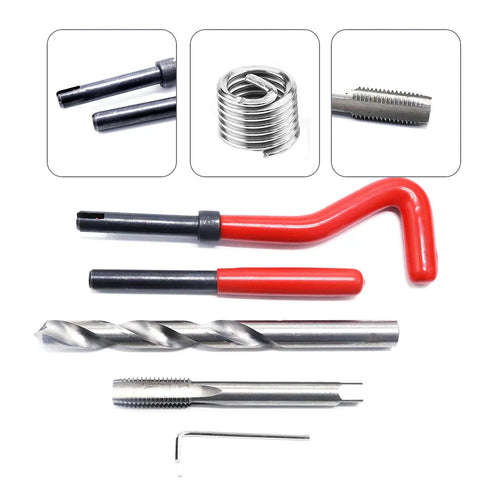30 Piece Stainless Steel Thread Repair Kit M10 X 1.5 Includes Wire Inserts And Twist Drill Bits Wrench Thread Taps And Breaking Pin Tool For Auto Repair On Cars And Trucks