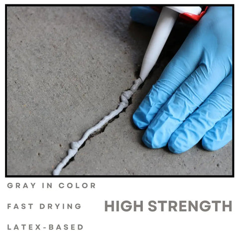 Applying Concrete Crack Repair Tube Liquid Filler For Driveways And Patios Ready To Use Cement With Strong Adhesion