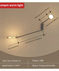 No Drama Adjustable Wall Sconce With Chill Ambient Glow For Bedroom Bedside And Entryway Trendy Modern Light Fixture Glare Free Warm Shade Built Tough For Daily Use displaying dimensions and details on wall.