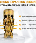Fix Wobbly Cabinet Doors Fast With 6x14mm Expansion Anchor Screws Kit 100Pcs For Stripped Screw Holes And Hinge Repair close-up view