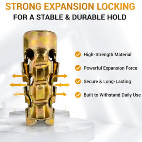 Fix Wobbly Cabinet Doors Fast With 6x14mm Expansion Anchor Screws Kit 100Pcs For Stripped Screw Holes And Hinge Repair close-up view