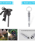 All In One 16 In 1 Waterproof Survival Kit with fire starter and whistle for camping, hiking, and travel.