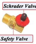 Heavy Duty Air Tank Manifold With Shut Off Valve And Relief Valve, featuring Schrader and safety valves