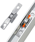 36 Pack Three Eighths Inch Metal Sliding Window Rollers With Universal Metal Axles installed in a window track, showing single wheel pulley.