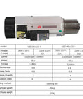 Heavy Duty 9KW Automatic Tool Change Spindle With Zero Sweat Air Cooling And ISO30 Quick Swap Chuck For CNC Machines viewed from the side.