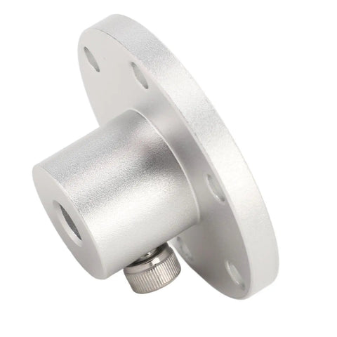 Smooth Operator 8mm Flange Shaft Coupling With Universal Aluminum Mounting Hub And Precision Motor Guide For DIY RC Projects showing hex screw clamp design.