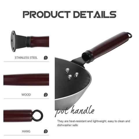 Easy Swap Wooden Pot Lid Knob Kit Fits Saucers And Saucepans Universal Replacement Handle Fixing Screws Secure Grip Quick Install Upgrade Your Cookware wooden pot handle with stainless steel base and hanging ring